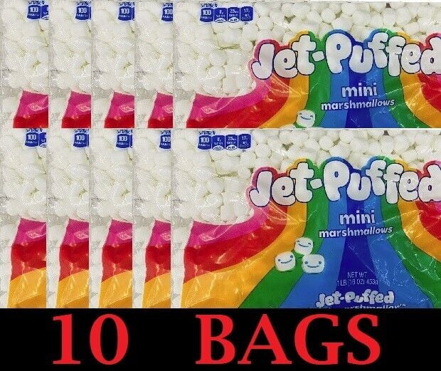 10x Jet Puffed KRAFT JetPuffed Mini Marshmallows 16 oz Bag 10 BAGS