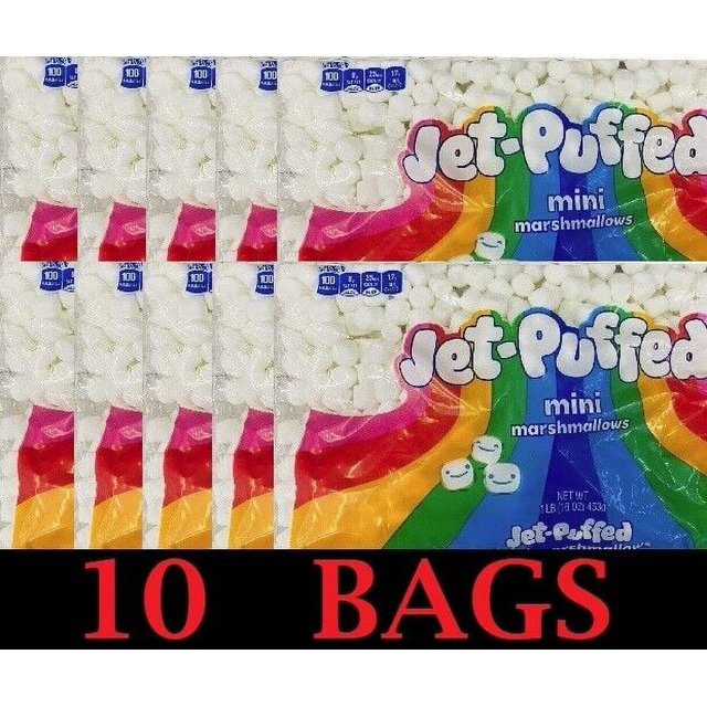 10x Jet Puffed KRAFT JetPuffed Mini Marshmallows 16 oz Bag 10 BAGS