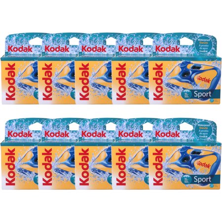 10x Kodak Water and Sport One-Time Use Disposable Camera (ISO-800) Waterproof 35mm - 27 Exposures