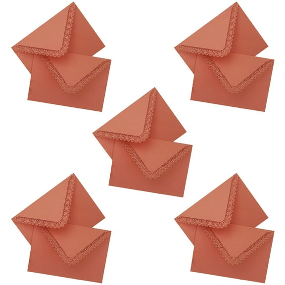 10x Lace Paper Envelopes Gift Small Invitation Envelopes for Thanksgiving Greeting Cards Party Invitations