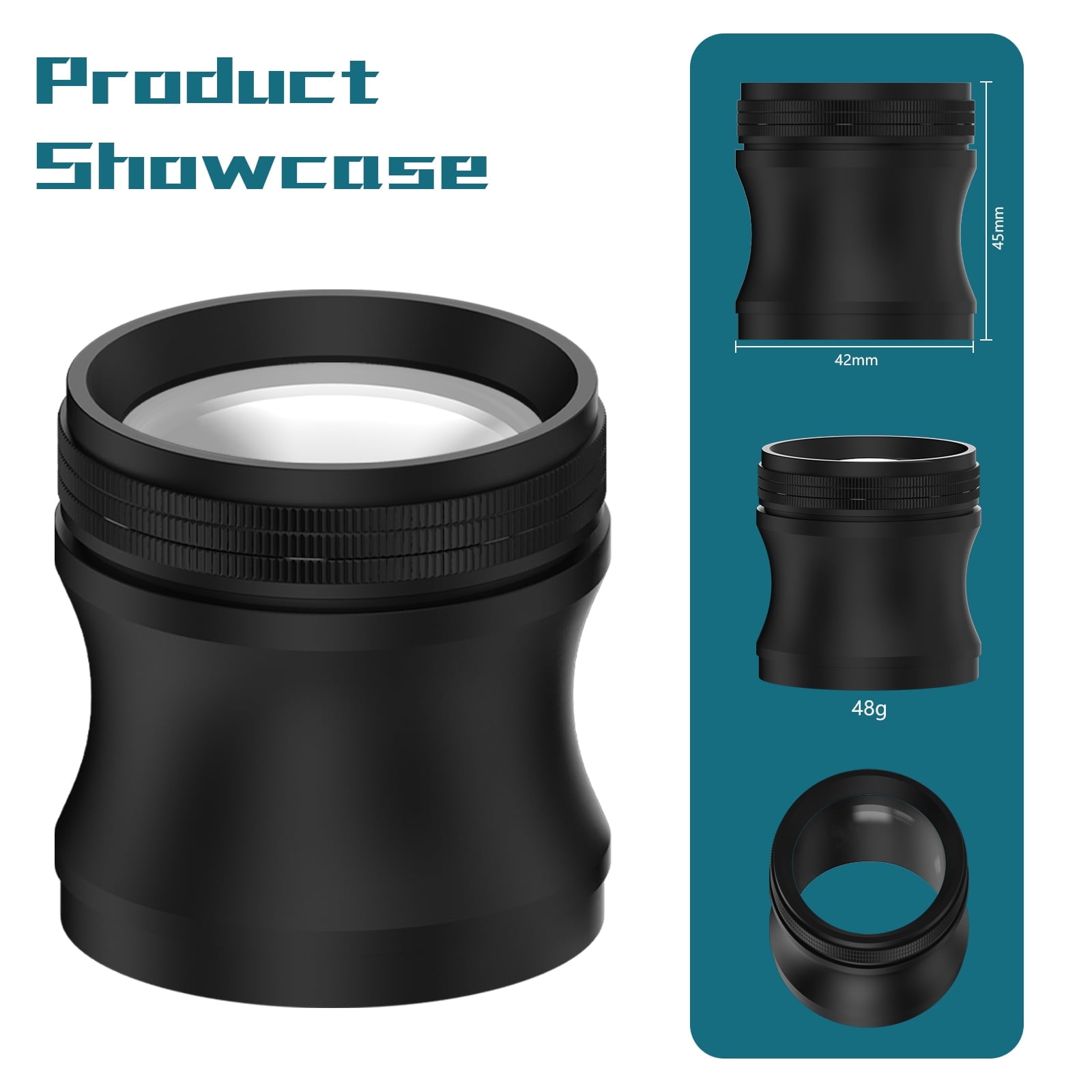 10x Magnification Film Viewer K9 Optical Glass, Portable Alloy Body, High Clarity for Film & Jewelry Inspection with Wipe Cloth, Black