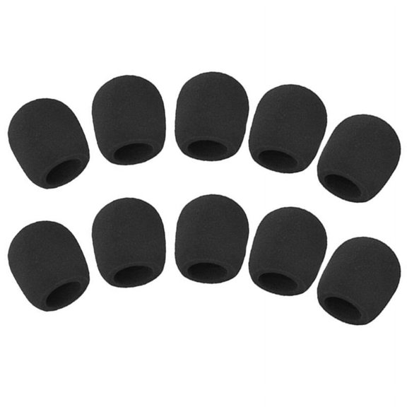 10x Microphone Sponge Foam Cover (Black)