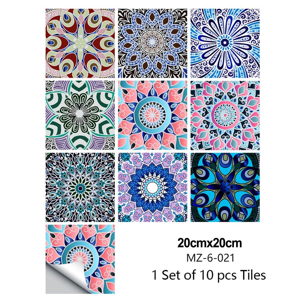 10x Mosaic Tile Stickers Stick For Kitchens Bathroom Walls Bedrooms