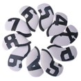 thumbnail image 1 of 10x Neoprene Golf Iron Headcover Protective Case with Number Tag Scratch Head Cover Wedges Covers Men Women Equipment white and black, 1 of 7