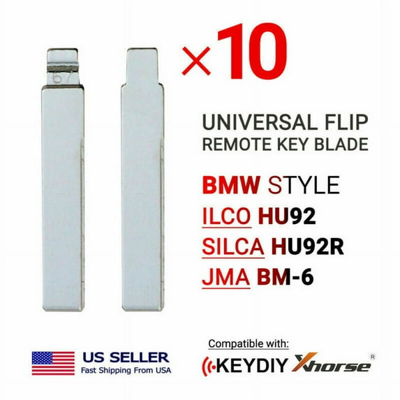 10x New Uncut Universal Flip Remote Key Blade BMW Type HU92 HU92R BM-6
