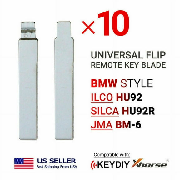 10x New Uncut Universal Flip Remote Key Blade BMW Type HU92 HU92R BM-6