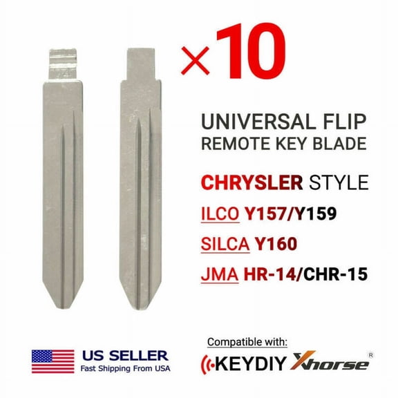 10x New Uncut Universal Flip Remote Key Blade Chrysler Type Y157/Y159 Y160
