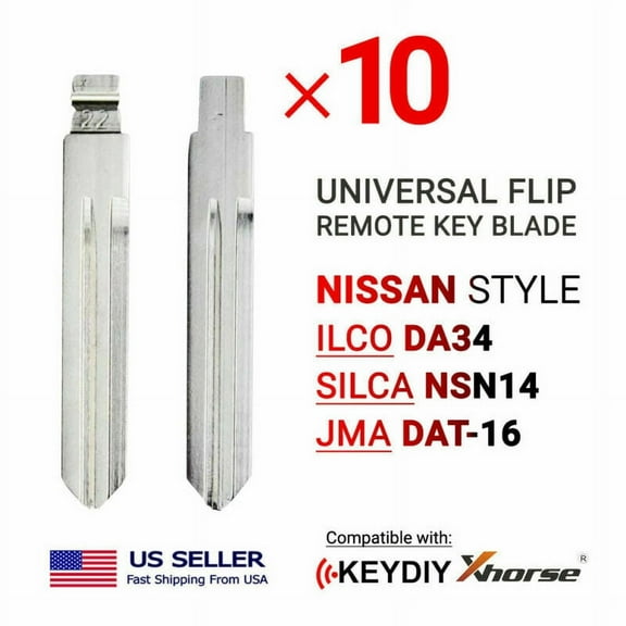 10x New Uncut Universal Flip Remote Key Blade DA34 NSN14 DAT-16