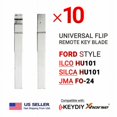 thumbnail image 2 of 10x Uncut Universal Flip Remote Key Blades For Mitsubishi – MIT1, MIT8, MIT-16, Compatible With XHORSE VVDI & KEYDIY Remotes 2 of 5