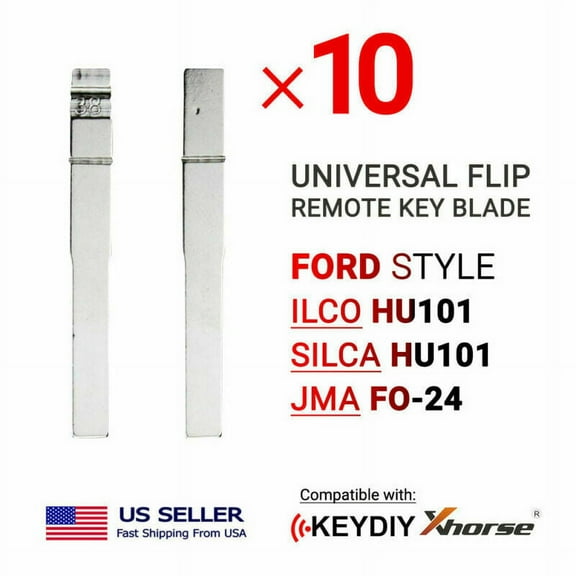 10x New Uncut Universal Flip Remote Key Blade Ford Type HU101 FO-24