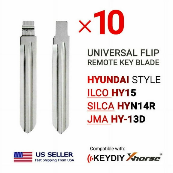 10x New Uncut Universal Flip Remote Key Blade Hyundai Type HY15 HYN14R HY-13D
