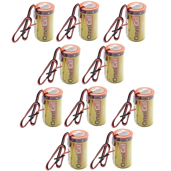 10x OmniCel ER26500 3.6V 8.5Ah Sz C Lithium Battery Wire Leads RFID AMR Backup