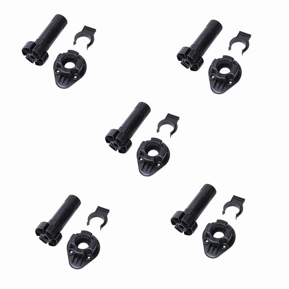 10x Plastic Adjustable Height Kitchen Cupboard Plinth Foot Leg Pair Black