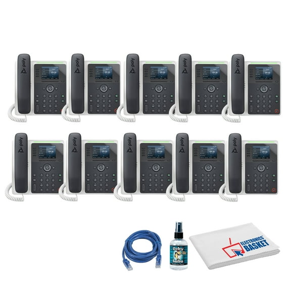 10x Poly Edge E220 IP Desk Phone Bundle