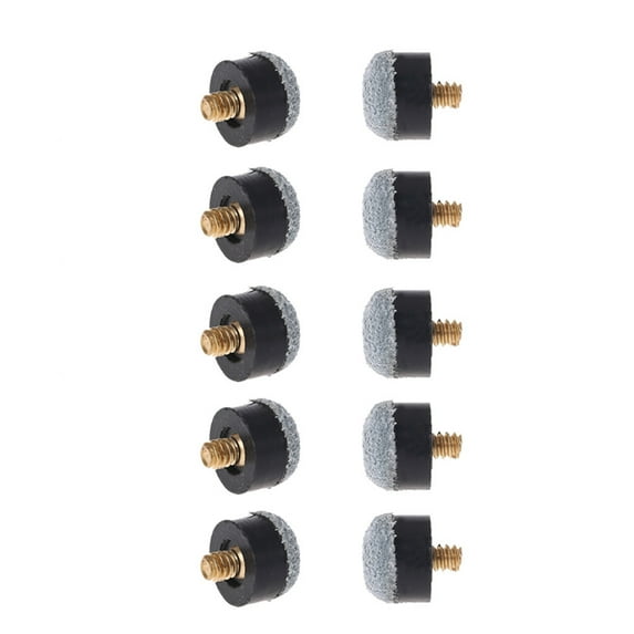 10x Pool Tips Screw on Tips 13mm Pool Screw Tips Ferrules Leather Pool Cue Tips