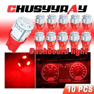 10x RED T10 194 LED Bulbs for Instrument Panel Gauge Cluster Dash Light
