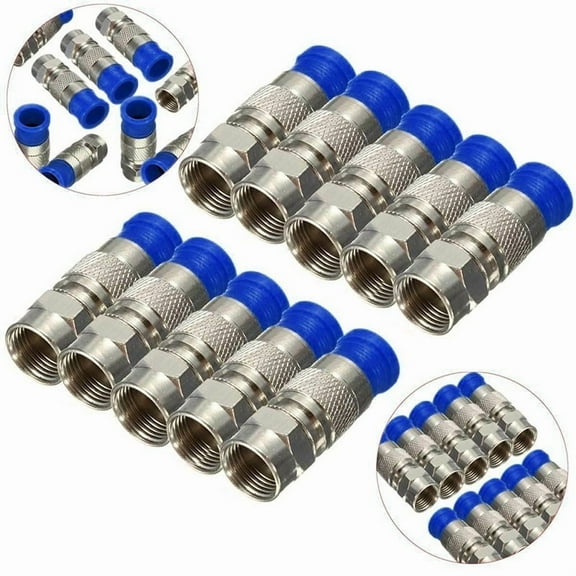 10x RG6 F Compression Connector Coax Cable Coaxial Fitting Compression Tool Set