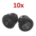 thumbnail image 1 of 10x Round Rocker Switch Black I/O Small AC/DC SPDT On/Off Car Appliance 3/4", 1 of 6