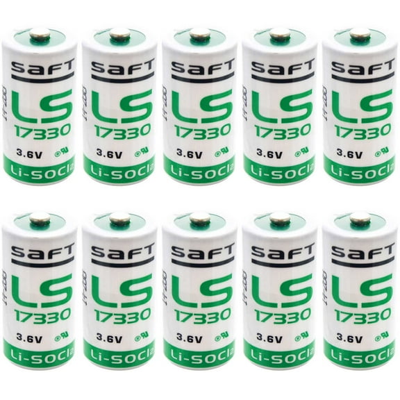 10x SAFT LS17330 Size 2/3A 3.6V 2.1Ah Primary Lithium Thionyl Chloride Battery