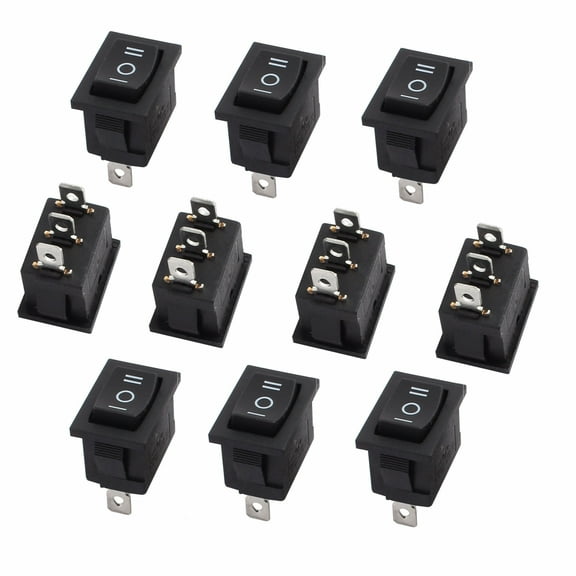 10x SPDT Rocker Switch Car/Truck/RV DC 12V AC 6A/250V 3-Pin Position ON-OFF-ON
