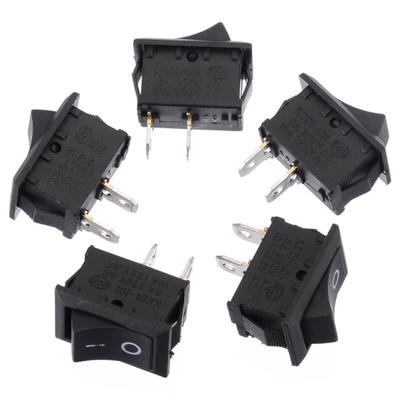 10x SPST on/off Black Rocker Rectangular 12V DC/5A 10A/125V AC Switch Car/Boat