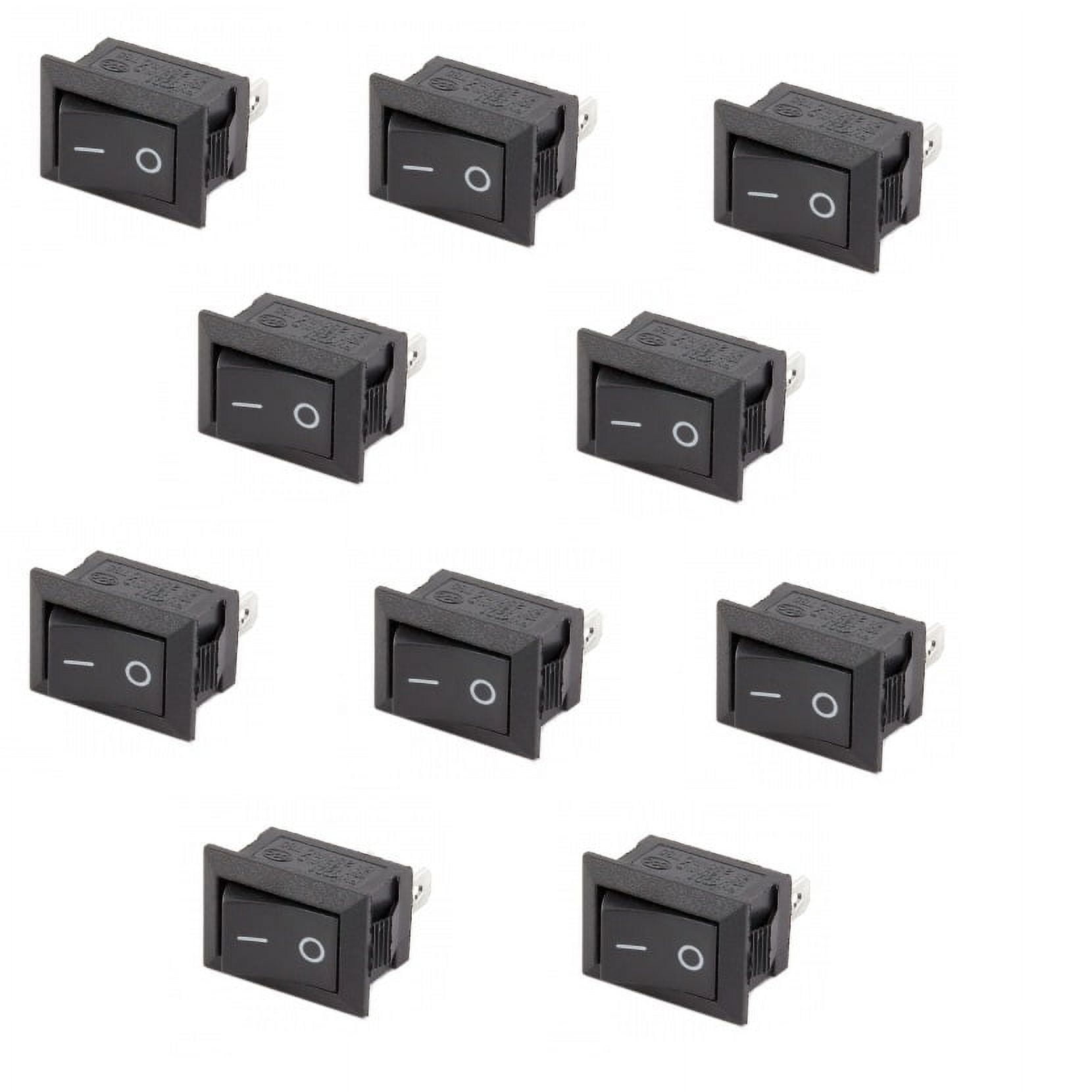 10x SPST ON/OFF Black I/O Rocker Mini 12V DC/5A 10A/125V AC Switch Car ...