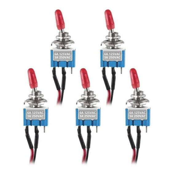 10x SPST Toggle Flip Switch Pre-Wired On/Off Metal Boat/Car/Truck Bolt-On Mini