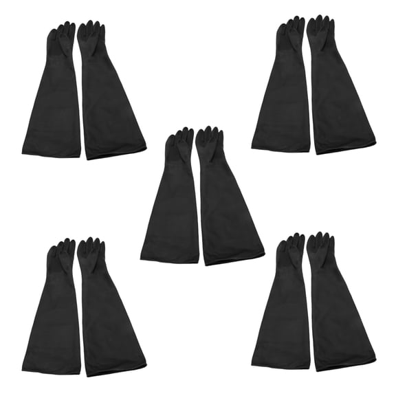 10x Sand Blasting Gloves for Sandblast Cabinet Gloves 60X20cm,5 x pair of sandblasted gloves,black