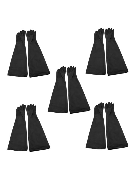 10x Sand Blasting Gloves for Sandblast Cabinet Gloves 60X20cm,5 x pair of sandblasted gloves,black