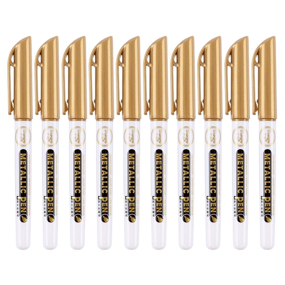 10x/Set Painting Pen Metallic Marker Pen Waterproof Metallic Pen for Album Glass Metal Ceramic Decoration