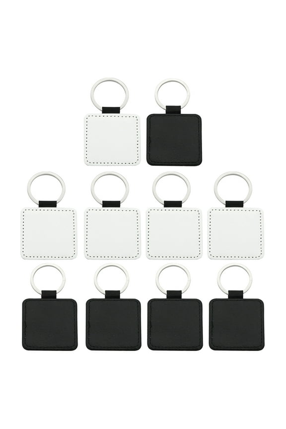 10x/Set Sublimation Heat Transfer Keychain Nice Car for Key Fashion Leather Keychains Heart Round Square Keyr
