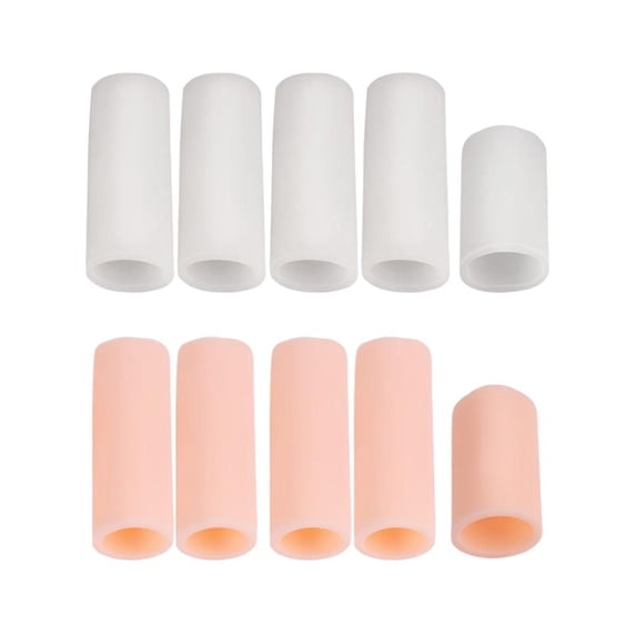 10x Silicone Toe Tube Foot Corns Remover Blisters Bunion Toe - White and Skin Color