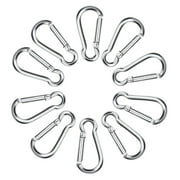 10x Silver Carabiners Push Spring Snap Clip Small Hook Keychain Key Hiking 1"-2"