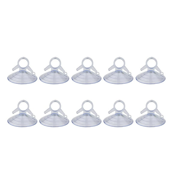 10x Small Suction Cups with Loop Window PVC for Kitchen Bathroom Door Clear