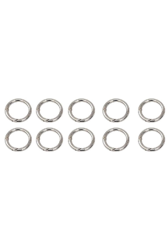 10x Spring Hook Zinc Alloy Round Carabiner Spring O Rings Clip Hook Binder for Key Chains Purse Shoulder Strap Curtain