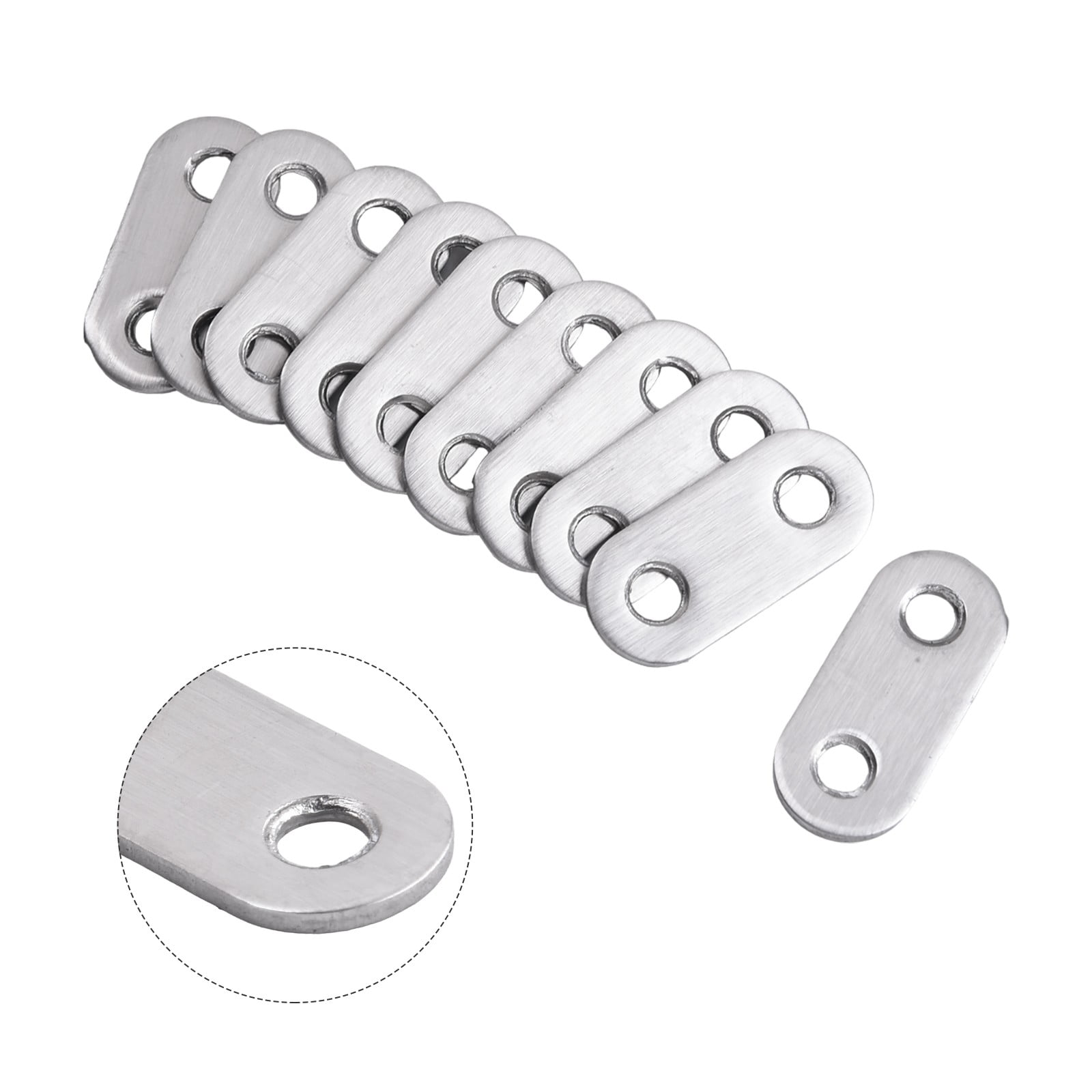 Yuentoen Stainless Steel Flat Straight Brace Brackets, 10 Pack With Screws - 76x16mm Furniture Repair Plates 4 thumbnail image