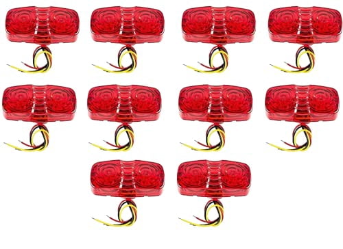 10x Trailer Marker LED Light Double Bullseye Red 12 LED Lights, Double ...