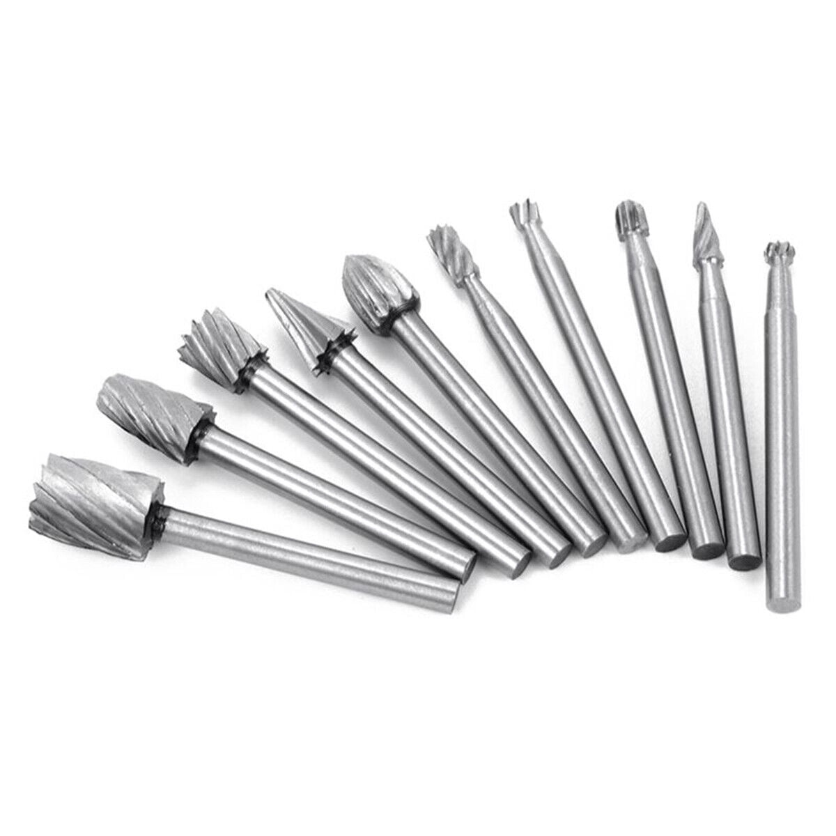 10x Tungsten Carbide Burr Bits Set Cutting Carving Routing Bur For ...