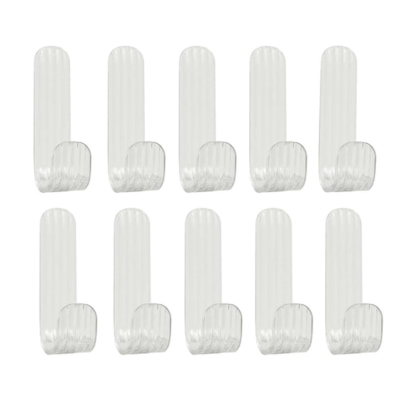 10x Wall Hook Hooks Storage Rack, Organizer Transparent Wall Mounted, Key Holder, for Towel Cabinet Keys Living Room Bedroom