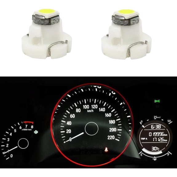 10x White T4.7/T5 Neo Wedge 3030SMD Chip 12mm Base Led Car Instrument Cluster Dashboard Gauge Bulb HVAC AC Heater Climate Control Lamps Switch Indication Interior Light Replacement