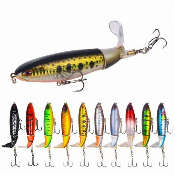 10x Whopper Plopper Topwater Floating Fishing Lures Rotating Tail for Bass 4.5"
