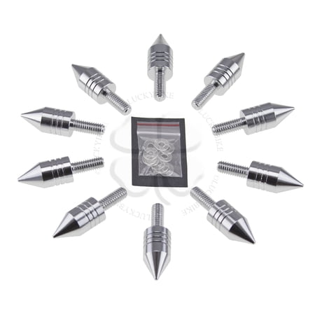 10x Windscreen Spike Bolt Kit Chrome CBR Stud M6 x 1.25p Wellnut Fairing