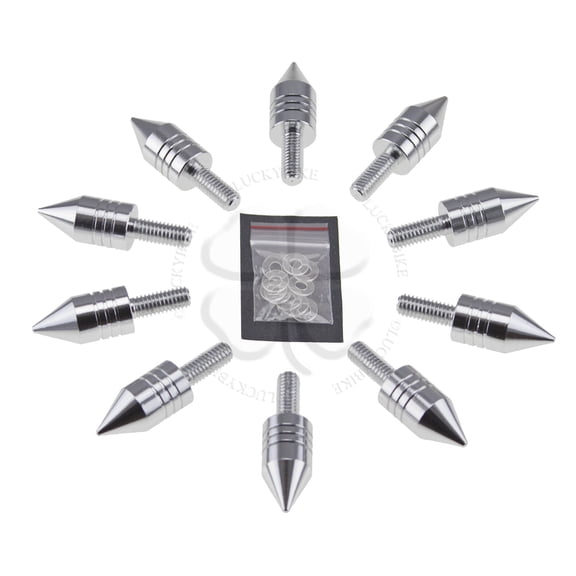 10x Windscreen Spike Bolt Kit Chrome CBR Stud M6 x 1.25p Wellnut Fairing