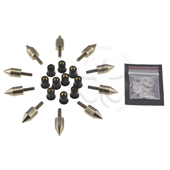 10x Windscreen Spike Bolt Kit Titanium CBR Stud M5 x 1.25p Wellnut Fairing