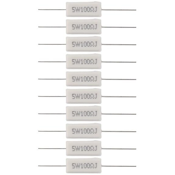 10x Wirewound Ceramic Cement Resistors 100 Ohm 5W Watt 5%