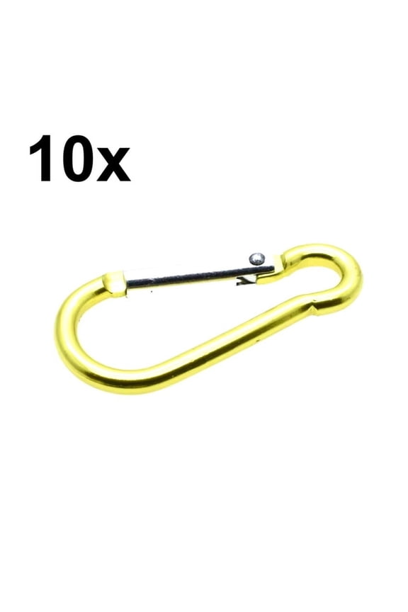 10x Yellow/Gold Mini Carabiner Push Spring Snap Clip Backpack Keychain 1.5"-2"