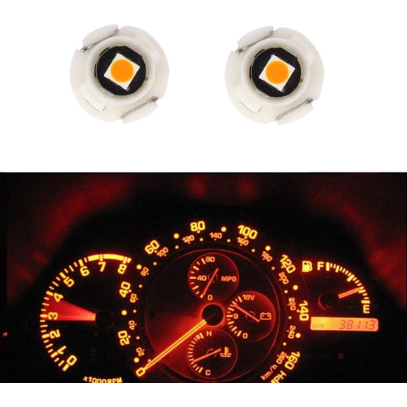10x Yellow T4.7/T5 Neo Wedge 3030 SMD Chip 12mm Base Led Car Instrument Cluster Led Bulb Dashboard Gauge Bulb HVAC AC Heater Climate Controls Lamps Switch Indication Interior Light