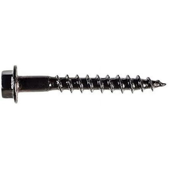 Simpson Strong-Tie Hex Head Screw - Zinc Finish, Screw-In - 1-1/2 In, Black