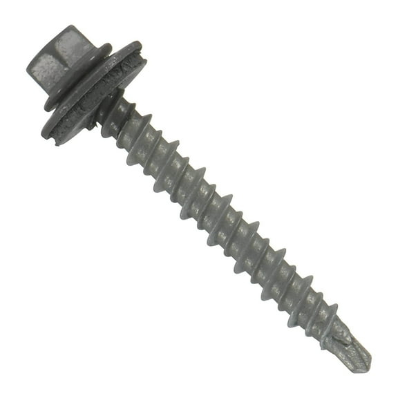 #10x1-1/2" Hi-Lo Mini-Driller EPDM Washered Metal Roofing/Siding Fasteners 250 pcs Charcoal