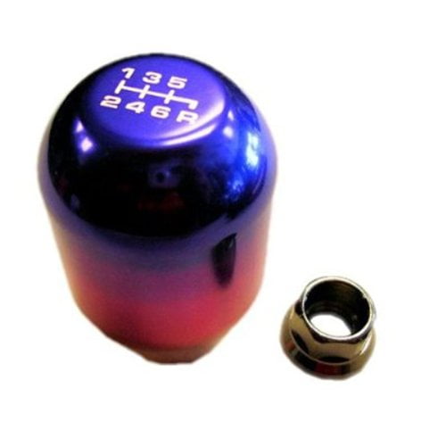 10x1.25mm Thread 6 speed JDM TypeR Shift Knob in Titanium Blue Burn
